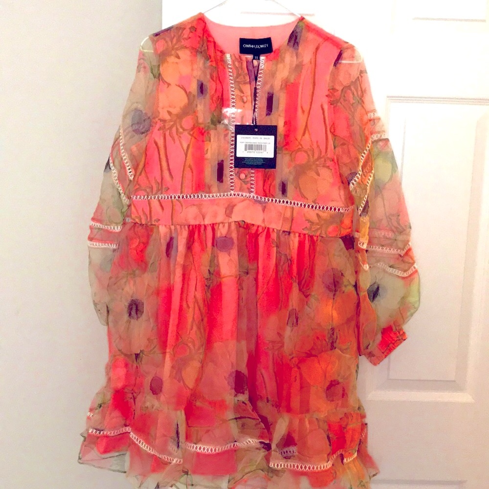 Cynthia Rowley Poppy Organza Dress. Retail $450. Sale Price $225. Pink. Size XS.
